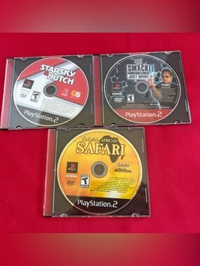 PlayStation 2 Game Discs - African Safari, Starsky & Hutch, SmackDown